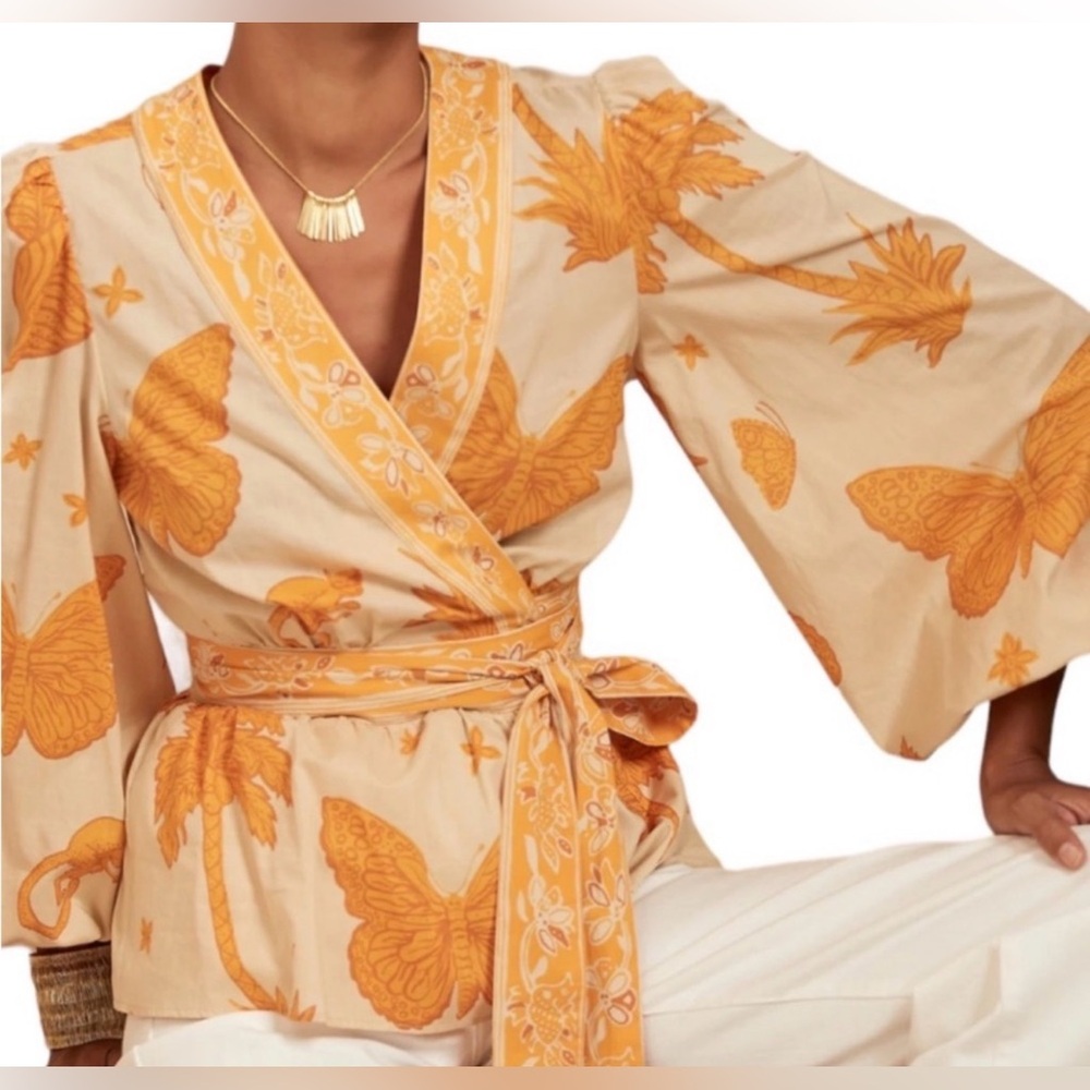 NWOT Banana Republic Cotton Butterfly Wrap Top